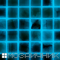 Мозаика из оникса затерта стеклянной затиркой с фотолюминесцентной добавкой, в темноте фото