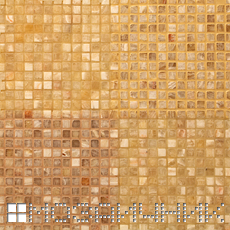 Мозаика из оникса размером 10х10мм, медовая затирка